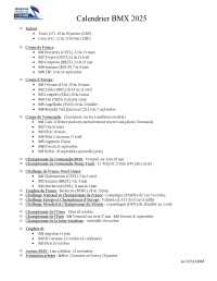 CALENDRIER COMPETITIONS 2025